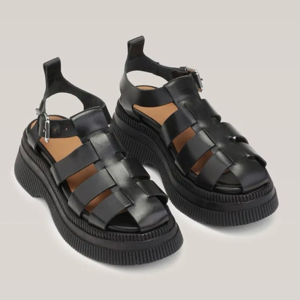Ganni creeper grid sandal